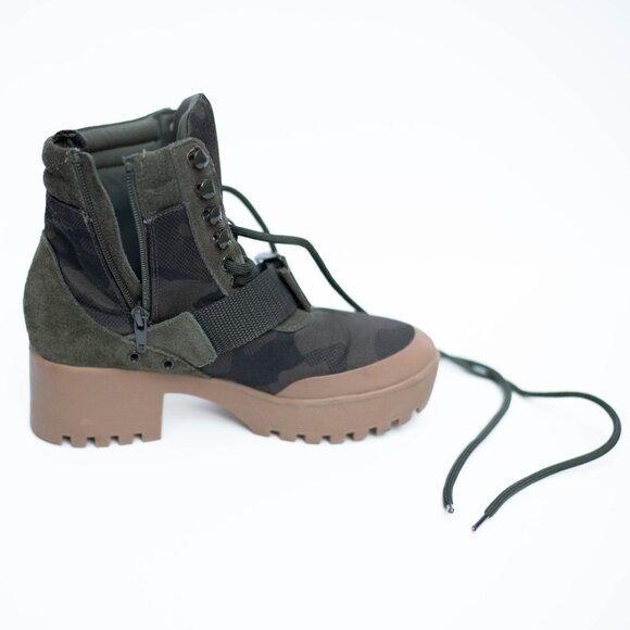 Steve Madden Nayra Camo Platform Boots Sz 6M Lace-Up Lug Sole Combat Style - Picture 12 of 13